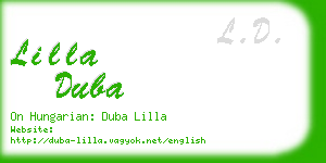 lilla duba business card